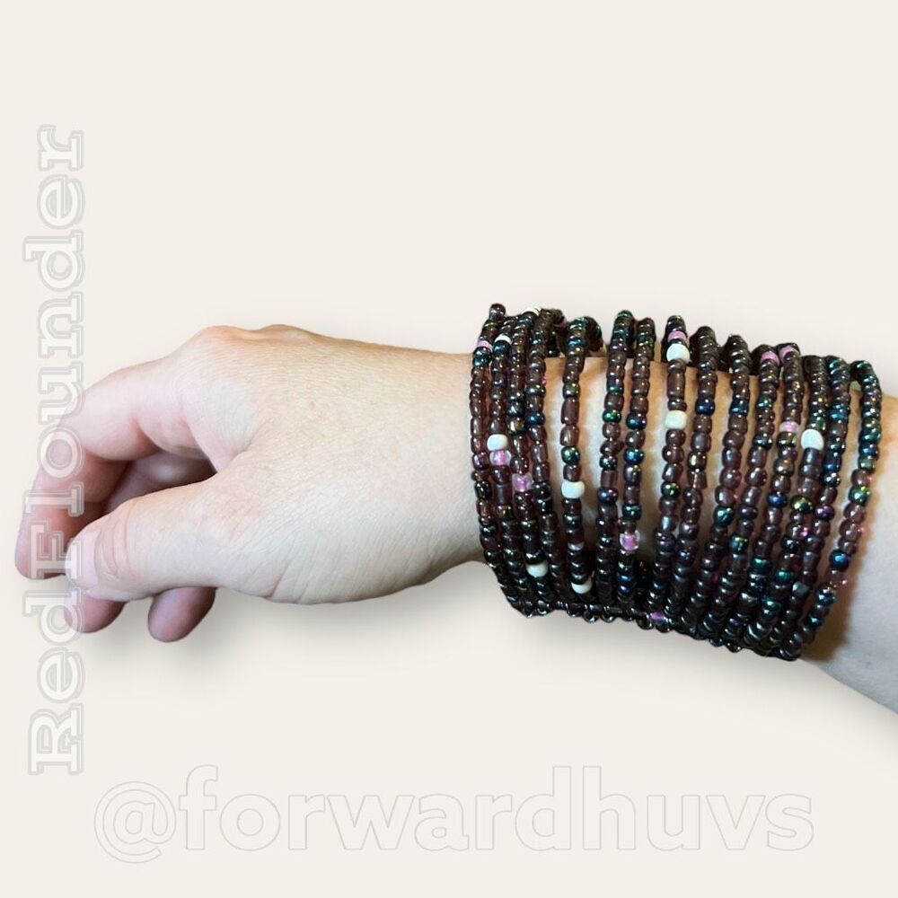 Extra Wide 15-Strand Beaded Cuff Bracelet